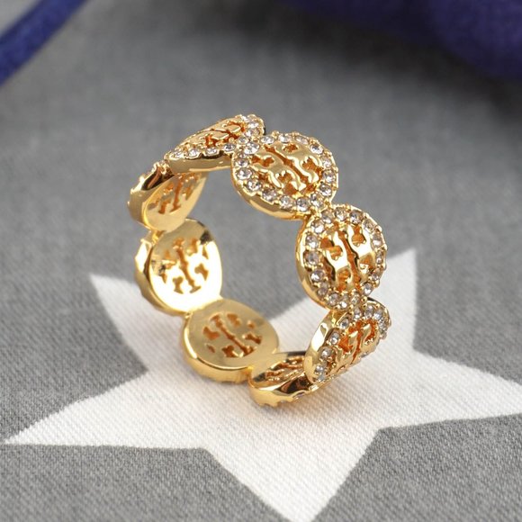 Tory Burch Jewelry - Tory Burch Miller Pavé Logo Ring in Size #7 (Brand New with Dust Bag)